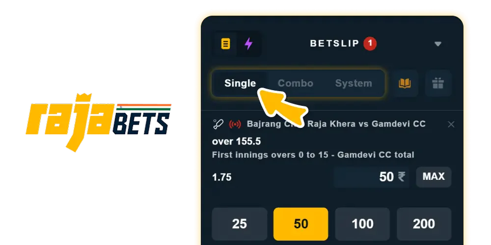 Sports betting types on the Rajabets platform in India